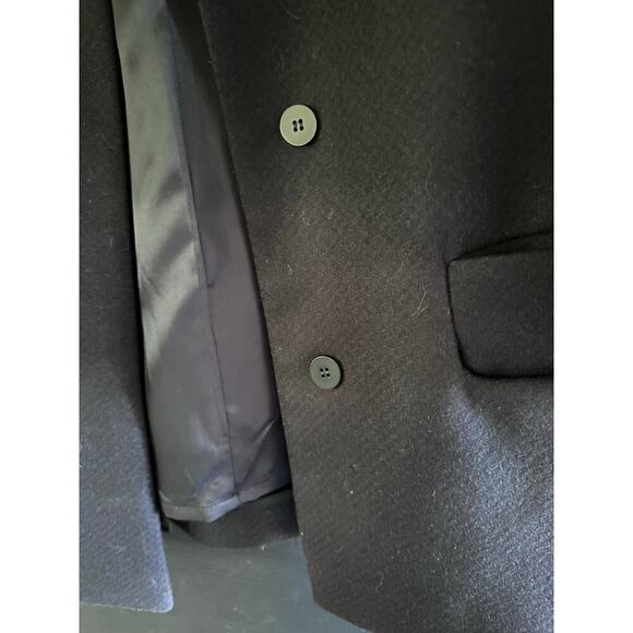 COS Women's Blue Wool Blended Button Front Biker Jacket Size 10 - Picture 3 of 6